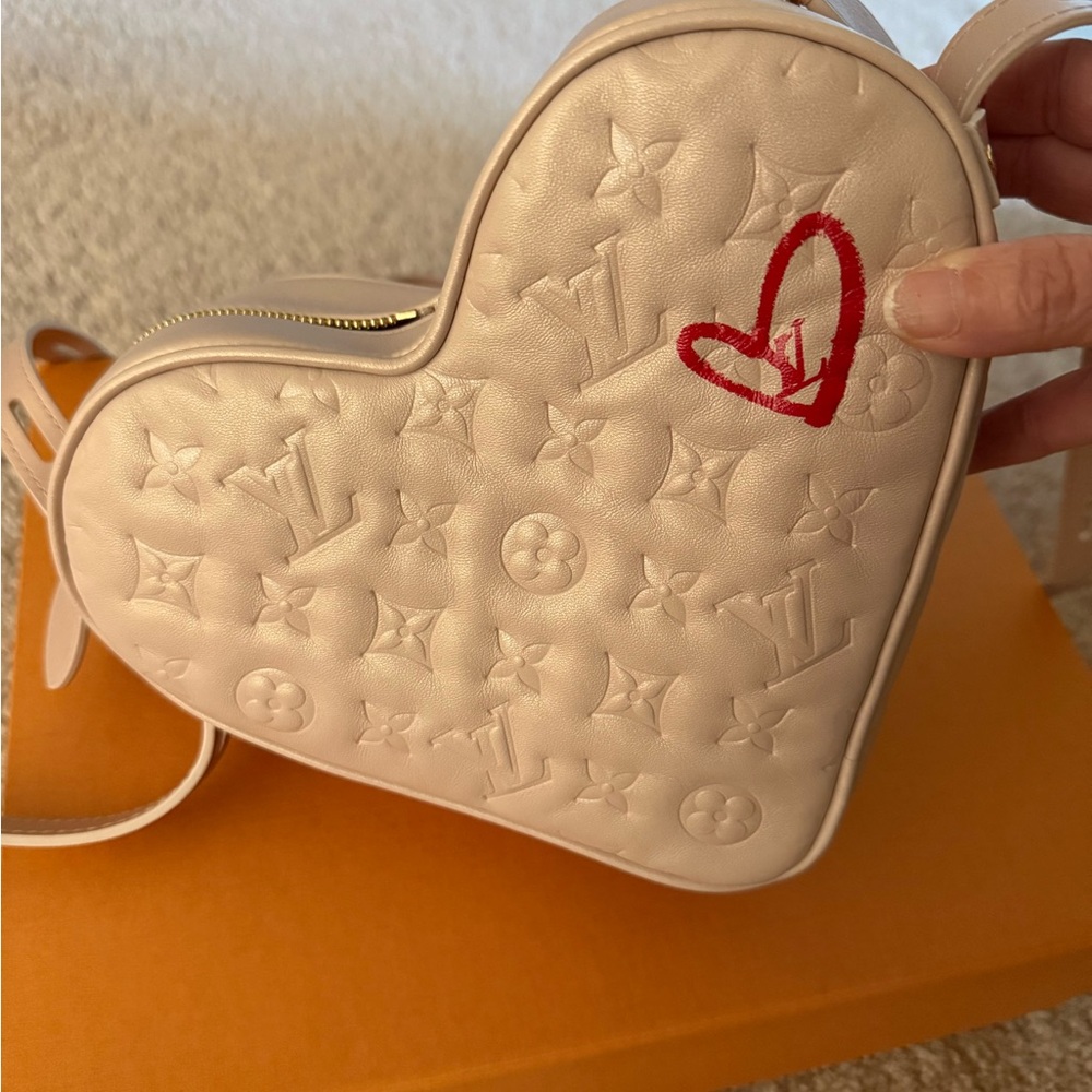 Louis Vuitton Cream Heart-Shaped Bag